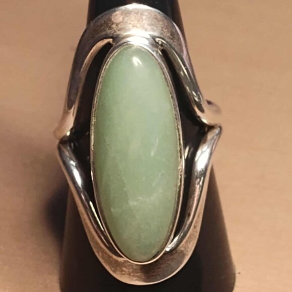 Jewelry - Ring - Green Aventurine and .925 sterling silver, size 7